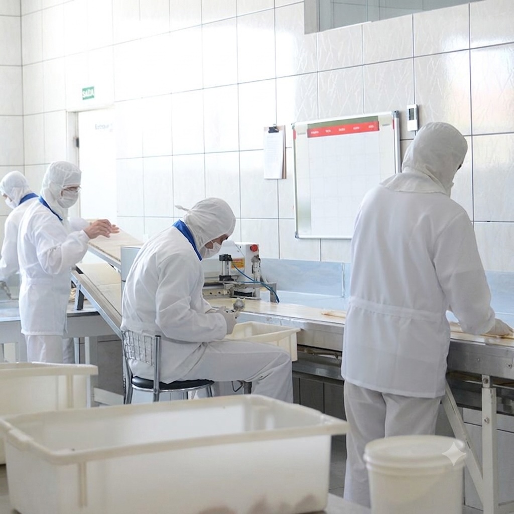 Equipe da Sabor & Cia na cozinha, em Garopaba