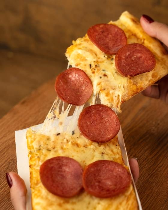 Pizza no pedaço